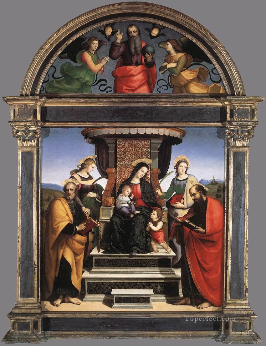 Madonna and Child Enthroned with Saints 1504 Renaissance master Raphael Oil Paintings